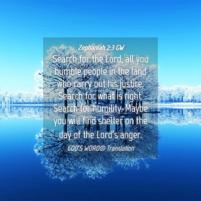 Picture 04 - Zephaniah 2:3 GW - Search for the Lord, all you humble people in the - Bible Verse Picture