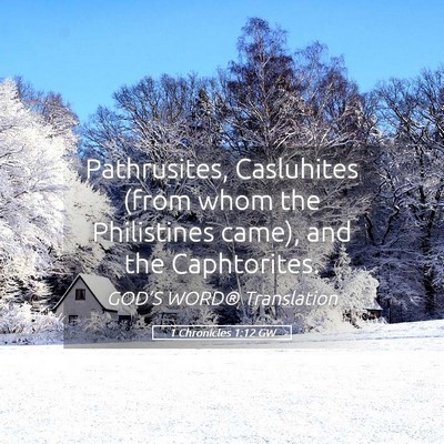Picture 05 - 1 Chronicles 1:12 GW - Pathrusites, Casluhites (from whom the - Bible Verse Picture