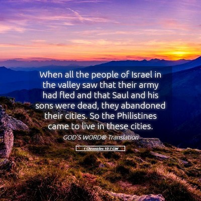 Picture 05 - 1 Chronicles 10:7 GW - When all the people of Israel in the valley saw - Bible Verse Picture