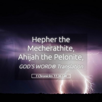 Picture 05 - 1 Chronicles 11:36 GW - Hepher the Mecherathite, Ahijah the - Bible Verse Picture