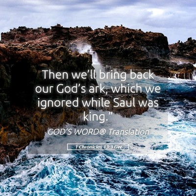 Picture 05 - 1 Chronicles 13:3 GW - Then we’ll bring back our God’s ark, which we - Bible Verse Picture