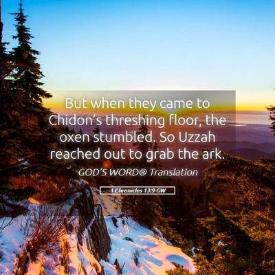Picture 05 - 1 Chronicles 13:9 GW - But when they came to Chidon’s threshing floor, - Bible Verse Picture