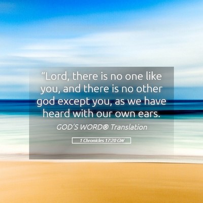 Picture 05 - 1 Chronicles 17:20 GW - “Lord, there is no one like you, and there is - Bible Verse Picture