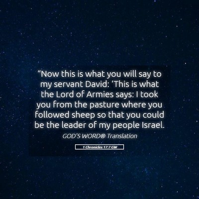 Picture 05 - 1 Chronicles 17:7 GW - “Now this is what you will say to my servant - Bible Verse Picture