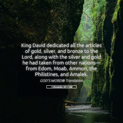 Picture 05 - 1 Chronicles 18:11 GW - King David dedicated all the articles of gold, - Bible Verse Picture