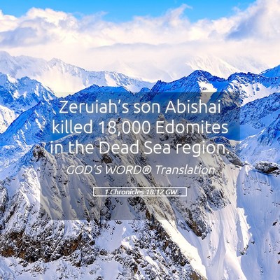 Picture 05 - 1 Chronicles 18:12 GW - Zeruiah’s son Abishai killed 18,000 Edomites in - Bible Verse Picture