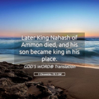 Picture 05 - 1 Chronicles 19:1 GW - Later King Nahash of Ammon died, and his son - Bible Verse Picture