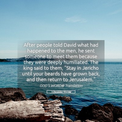 Picture 05 - 1 Chronicles 19:5 GW - After people told David what had happened to the - Bible Verse Picture
