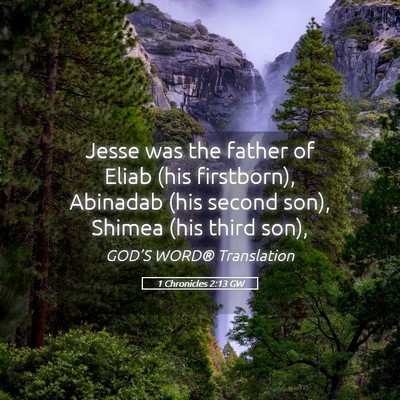 Picture 05 - 1 Chronicles 2:13 GW - Jesse was the father of Eliab (his firstborn), - Bible Verse Picture