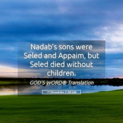 Picture 05 - 1 Chronicles 2:30 GW - Nadab’s sons were Seled and Appaim, but Seled - Bible Verse Picture