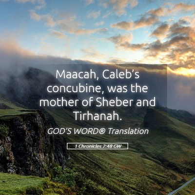 Picture 05 - 1 Chronicles 2:48 GW - Maacah, Caleb’s concubine, was the mother of - Bible Verse Picture