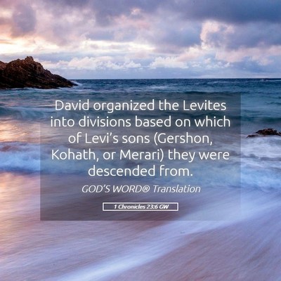 Picture 05 - 1 Chronicles 23:6 GW - David organized the Levites into divisions based - Bible Verse Picture