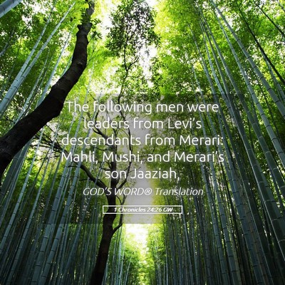 Picture 05 - 1 Chronicles 24:26 GW - The following men were leaders from Levi’s - Bible Verse Picture