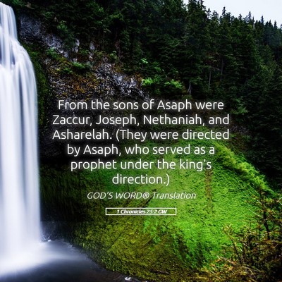 Picture 05 - 1 Chronicles 25:2 GW - From the sons of Asaph were Zaccur, Joseph, - Bible Verse Picture