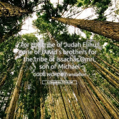 Picture 05 - 1 Chronicles 27:18 GW - for the tribe of Judah Elihu, one of David’s - Bible Verse Picture
