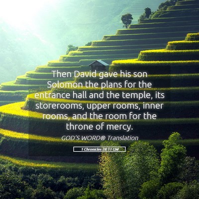 Picture 05 - 1 Chronicles 28:11 GW - Then David gave his son Solomon the plans for the - Bible Verse Picture
