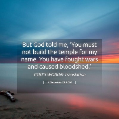 Picture 05 - 1 Chronicles 28:3 GW - But God told me, ‘You must not build the temple - Bible Verse Picture