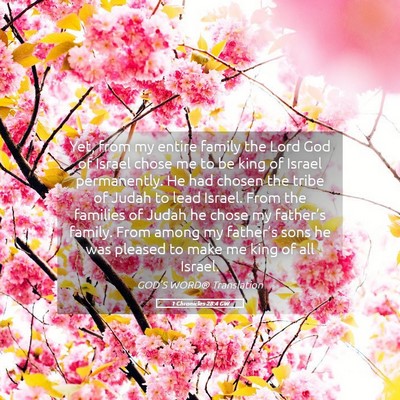 Picture 05 - 1 Chronicles 28:4 GW - Yet, from my entire family the Lord God of Israel - Bible Verse Picture