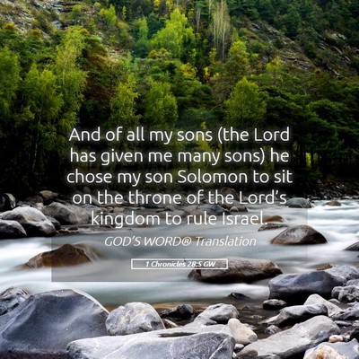 Picture 05 - 1 Chronicles 28:5 GW - And of all my sons (the Lord has given me many - Bible Verse Picture