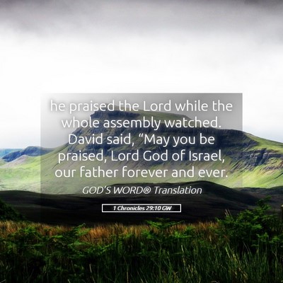 Picture 05 - 1 Chronicles 29:10 GW - he praised the Lord while the whole assembly - Bible Verse Picture