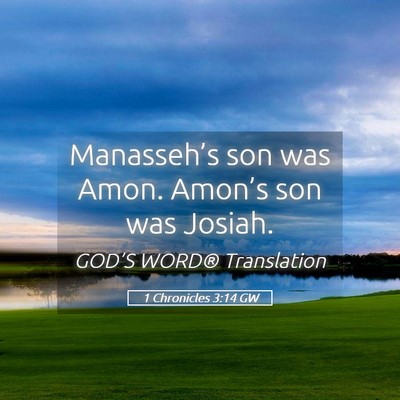 Picture 05 - 1 Chronicles 3:14 GW - Manasseh’s son was Amon. Amon’s son was - Bible Verse Picture