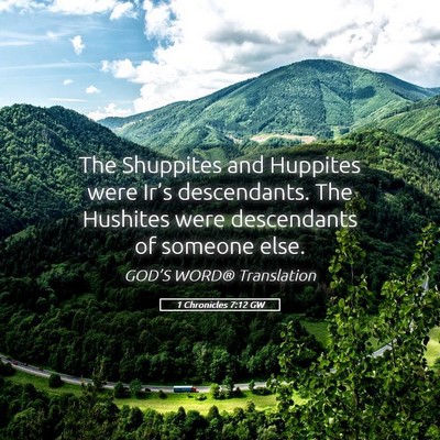 Picture 05 - 1 Chronicles 7:12 GW - The Shuppites and Huppites were Ir’s - Bible Verse Picture