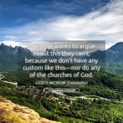 Picture 05 - 1 Corinthians 11:16 GW - If anyone wants to argue about this they can’t, - Bible Verse Picture