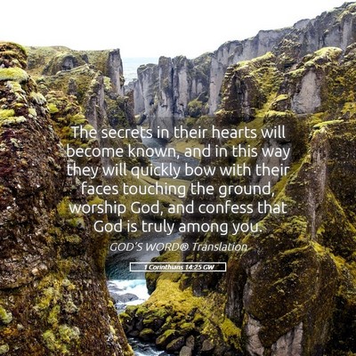 Picture 05 - 1 Corinthians 14:25 GW - The secrets in their hearts will become known, - Bible Verse Picture