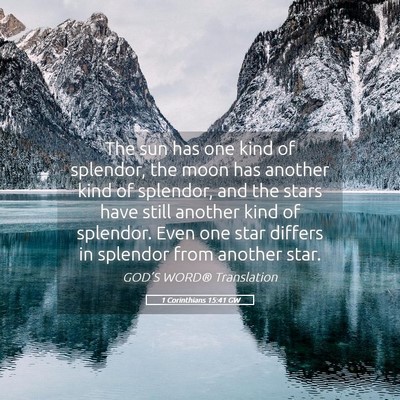 Picture 05 - 1 Corinthians 15:41 GW - The sun has one kind of splendor, the moon has - Bible Verse Picture