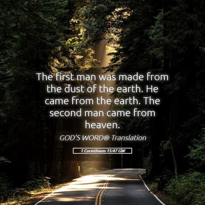 Picture 05 - 1 Corinthians 15:47 GW - The first man was made from the dust of the - Bible Verse Picture