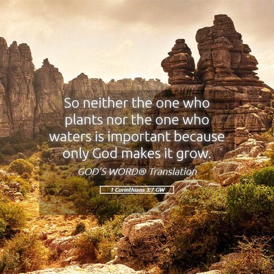 Picture 05 - 1 Corinthians 3:7 GW - So neither the one who plants nor the one who - Bible Verse Picture