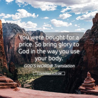 Picture 05 - 1 Corinthians 6:20 GW - You were bought for a price. So bring glory to - Bible Verse Picture