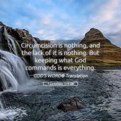 Picture 05 - 1 Corinthians 7:19 GW - Circumcision is nothing, and the lack of it is - Bible Verse Picture