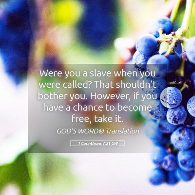 Picture 05 - 1 Corinthians 7:21 GW - Were you a slave when you were called? That - Bible Verse Picture