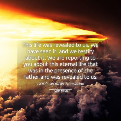 Picture 05 - 1 John 1:2 GW - This life was revealed to us. We have seen it, - Bible Verse Picture