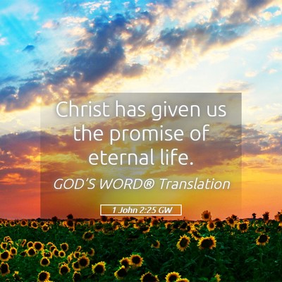 Picture 05 - 1 John 2:25 GW - Christ has given us the promise of eternal - Bible Verse Picture