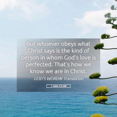 Picture 05 - 1 John 2:5 GW - But whoever obeys what Christ says is the kind of - Bible Verse Picture