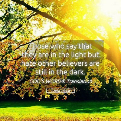 Picture 05 - 1 John 2:9 GW - Those who say that they are in the light but hate - Bible Verse Picture