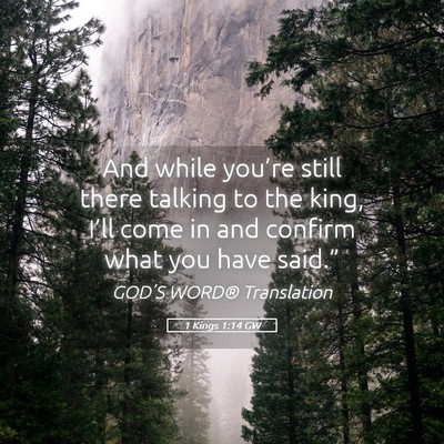 Picture 05 - 1 Kings 1:14 GW - And while you’re still there talking to the - Bible Verse Picture