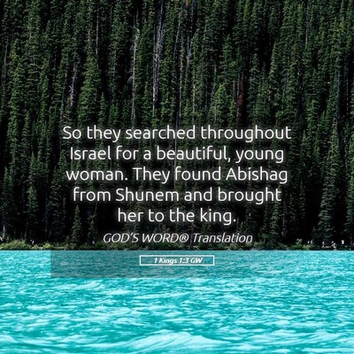 Picture 05 - 1 Kings 1:3 GW - So they searched throughout Israel for a - Bible Verse Picture