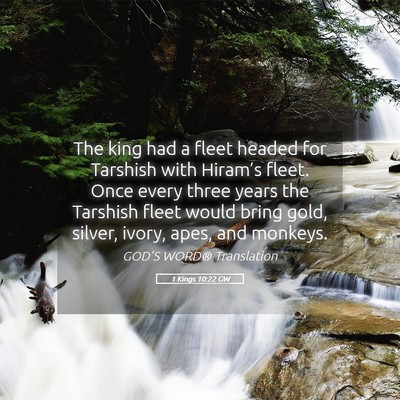 Picture 05 - 1 Kings 10:22 GW - The king had a fleet headed for Tarshish with - Bible Verse Picture