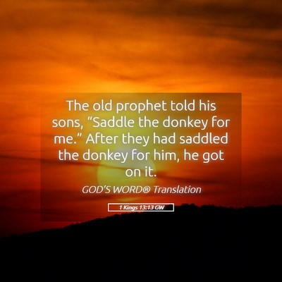 Picture 05 - 1 Kings 13:13 GW - The old prophet told his sons, “Saddle the - Bible Verse Picture