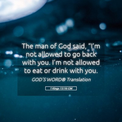 Picture 05 - 1 Kings 13:16 GW - The man of God said, “I’m not allowed to go - Bible Verse Picture