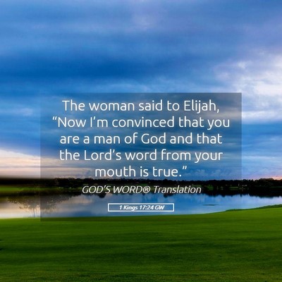Picture 05 - 1 Kings 17:24 GW - The woman said to Elijah, “Now I’m convinced - Bible Verse Picture