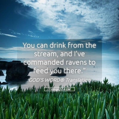 Picture 05 - 1 Kings 17:4 GW - You can drink from the stream, and I’ve - Bible Verse Picture