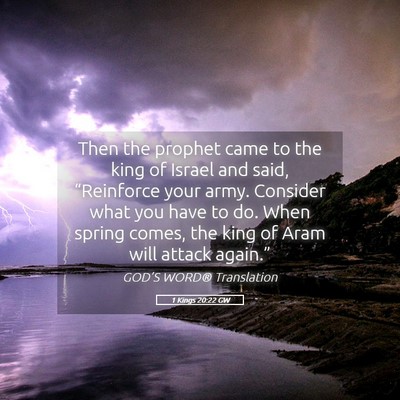 Picture 05 - 1 Kings 20:22 GW - Then the prophet came to the king of Israel and - Bible Verse Picture