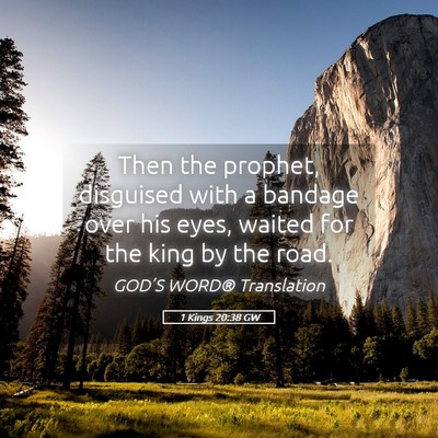 Picture 05 - 1 Kings 20:38 GW - Then the prophet, disguised with a bandage over - Bible Verse Picture