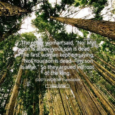 Picture 05 - 1 Kings 3:22 GW - The other woman said, “No! My son is - Bible Verse Picture