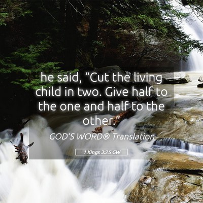 Picture 05 - 1 Kings 3:25 GW - he said, “Cut the living child in two. Give - Bible Verse Picture