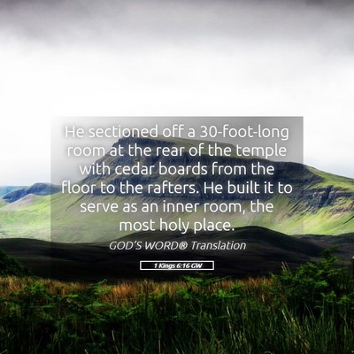Picture 05 - 1 Kings 6:16 GW - He sectioned off a 30-foot-long room at the rear - Bible Verse Picture